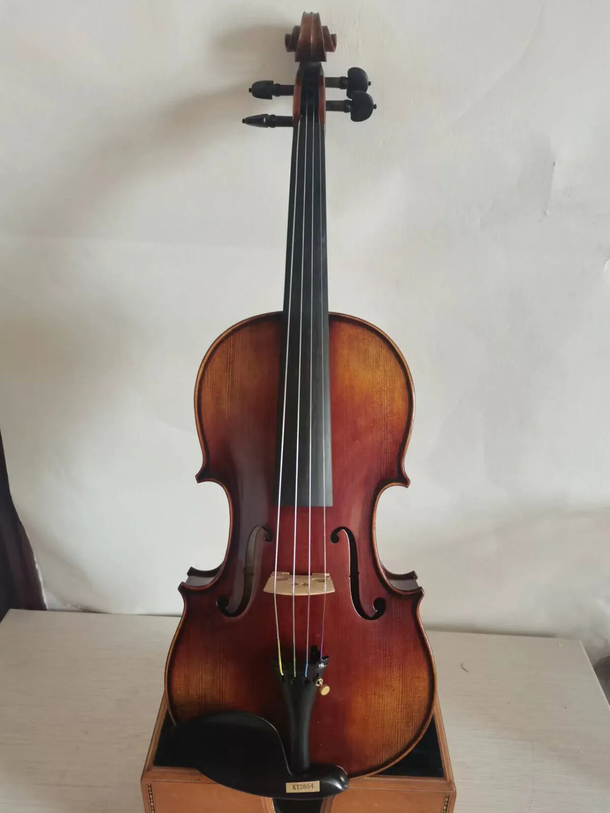 새로운 4/4 바이올린 1pc 솔리드 플레임 메이플 백 스프루스 상단 손 만들기 멋진 사운드 K2654