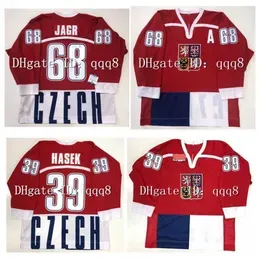 College Hockey Wears 1998 CZECH REPUBLIC Hockey Jersey DOMINIK HASEK JAROMIR JAGR Custom Any Name Number Stitching Custom Size S-4XL
