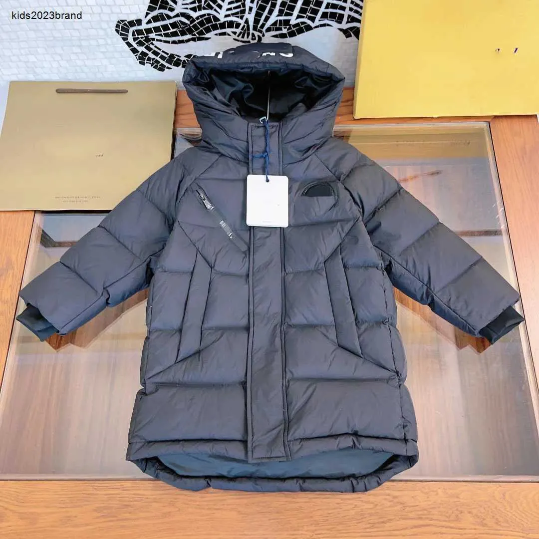 Nieuwe designer baby jassen winter lange donskind jas Maat 110-160 Logo afdrukken kinderkleding hooded meisjes Uitloper Nov25