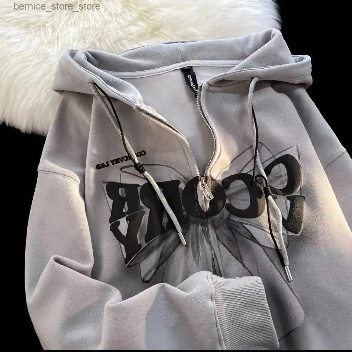 2023 New Zip Up Graphic Hoodies: Sweet Cool Wind Bow Zipper 2023 New Zip Up Graphic Hoodies: Sweet Cool Wind Bow Zipper