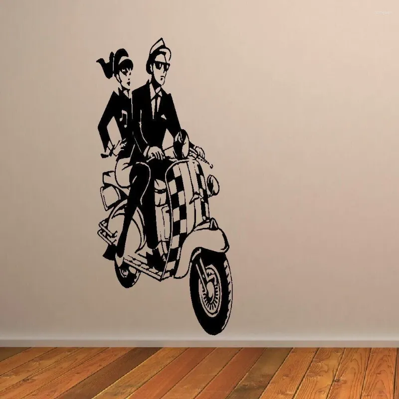 Stickers muraux 2 tailles grand autocollant SKA SCOOTER MURAL ART DECAL transfert papier bricolage décoration de la maison