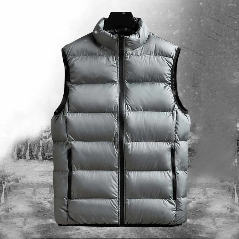 Gilets pour hommes vers le bas gilet hiver chaud blanc canard gonflé rembourré gilet à la mode coupe-vent épais veste vêtements d'extérieur vêtements masculins