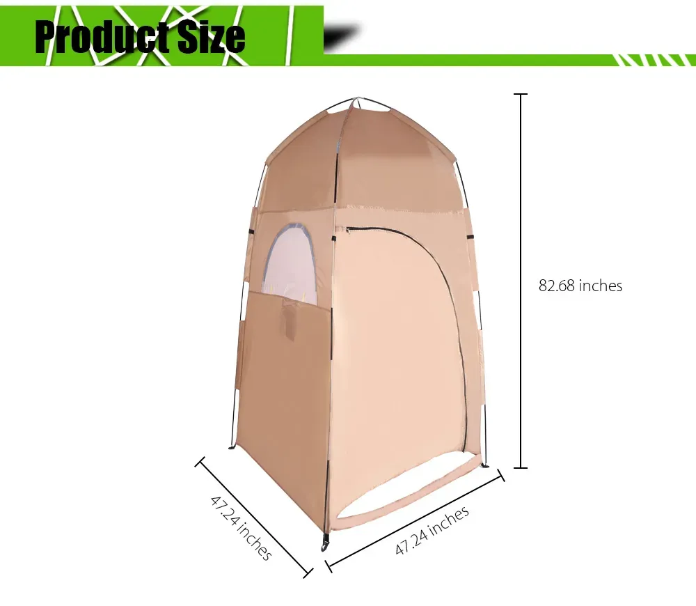 Portable Toilet Tent Collapsible Shower Tent Beach Shower Outdoor Camping Changing Room  Up Privacy Tent with Carry Bag