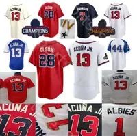 Baseball Jerseys NEW College Baseball Wears Top Quality 2022 28 Matt Olson Jersey Freddie Freeman Dansby Swanson 13 Ronald Acuna Jr. Ozzie Albies Mike Soroka