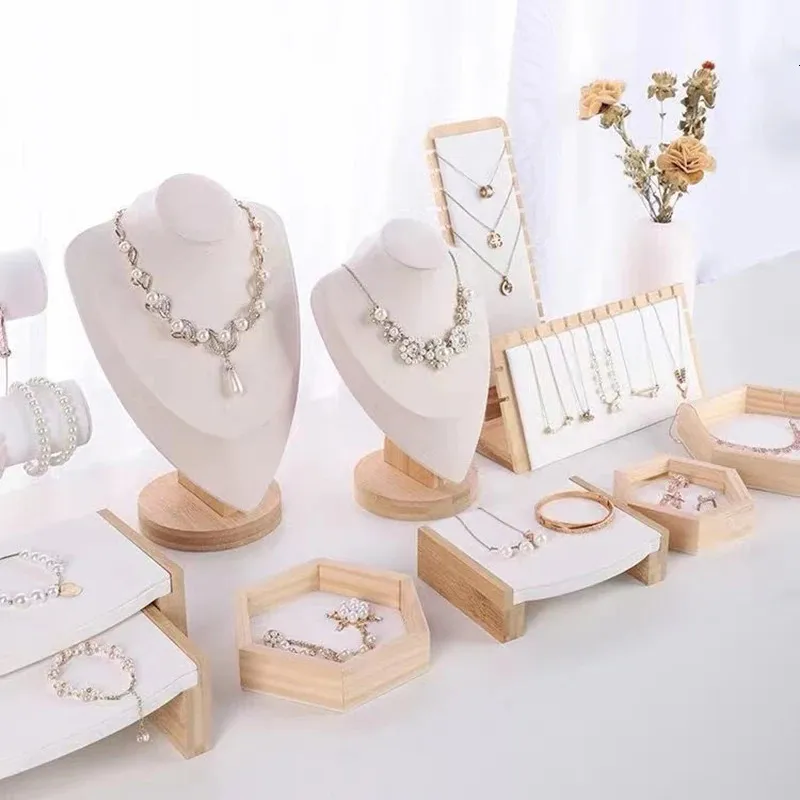 Leather jewelry bust best sale