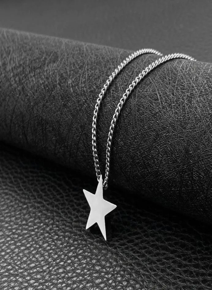 Ожерелье со звездой, мужские цепочки на шею, кулон из нержавеющей стали, ювелирные изделия в стиле хип-хоп, подарки 2021 для мужчин, аксессуары, ожерелья8711777