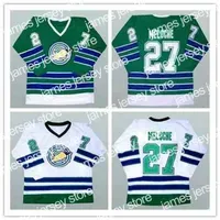 College Hockey Wears Nik1 #27 Gilles Meloche California Golden Seals  Green White Hockey Jersey Embroidery Stitched Customize any number and name Jerseys