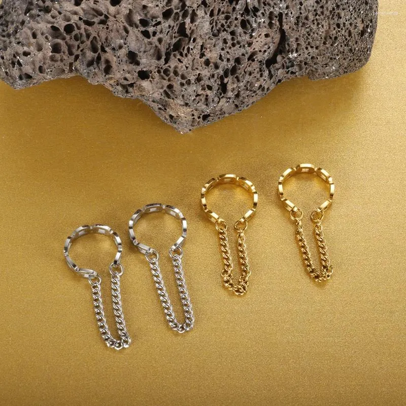 Ryggar örhängen rostfritt stål öronklipp Öppen Tassel Buckle Bone Non-Piercing Clips For Women Gold Color Ins Simple Jewelry