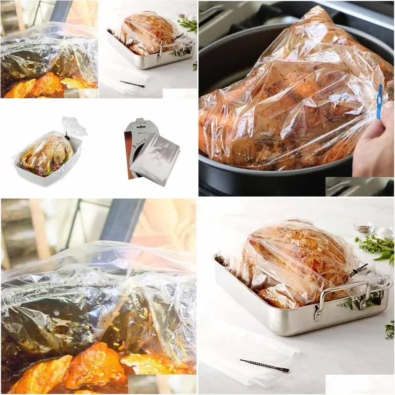 10PCS Heat Resistance Oven Bag Slow Cooker Liner Roasting Turkey