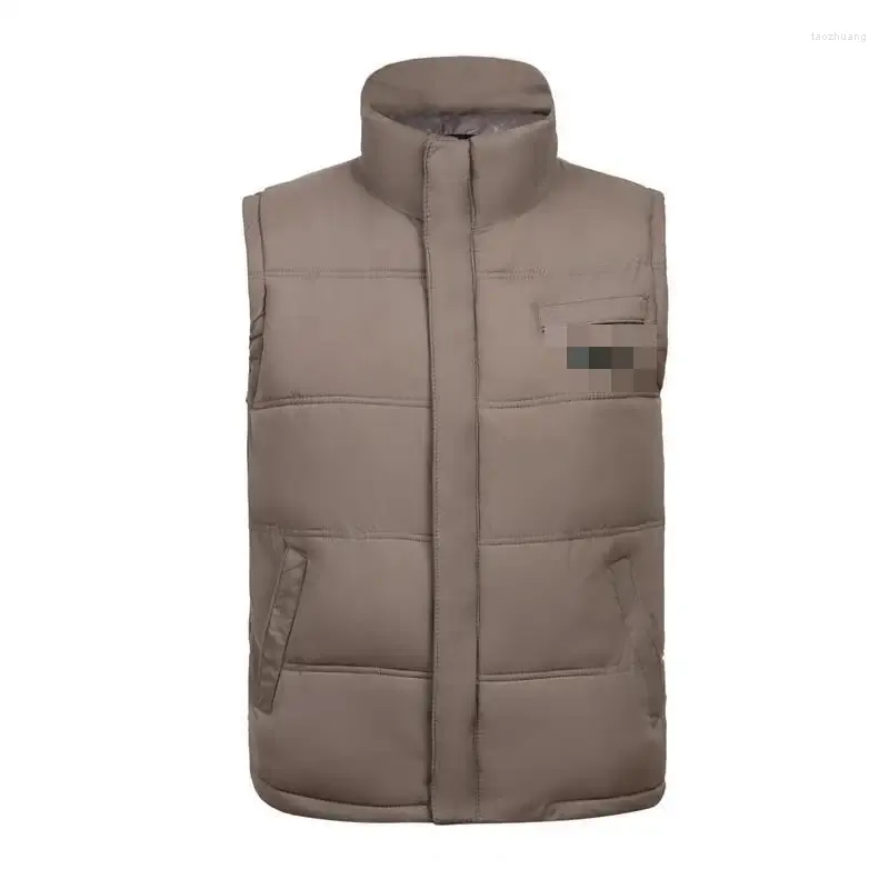 Gilet da uomo Piumino con colletto alla coreana con zip Gilet monocromatico Capispalla caldo casual Autunno Inverno