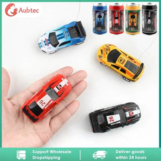 Electric/RC Car 1 ~ 8pcs Multi-Color Mini Can Car Remote Control Micro Racing RC Car With LED Light Kid's Desktop Toys Car Children Christmas Gift 231130