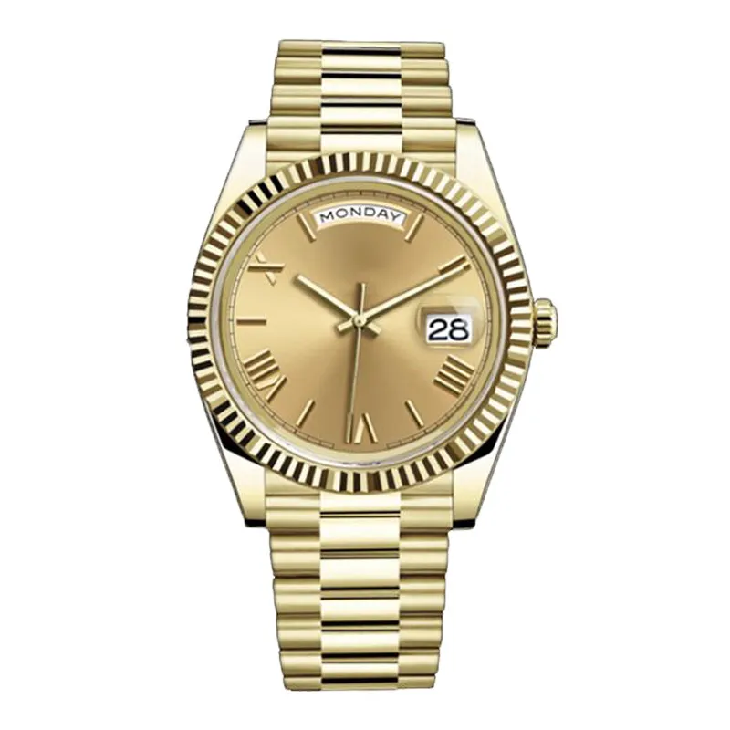 Luxury Watch AAA Automatic Mechanical Mens Watch All-Gold rostfritt stål Watch 36 41mm Roman siffra Sapphire Waterproof Luminous Par Watch Ladies Holiday Gift