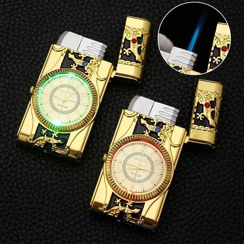 Flash Watch Jet Torch/Turbo Isqueiro Sem Gás Mini Isqueiros Acessórios para Fumar Cigarro Gadgets para Homens