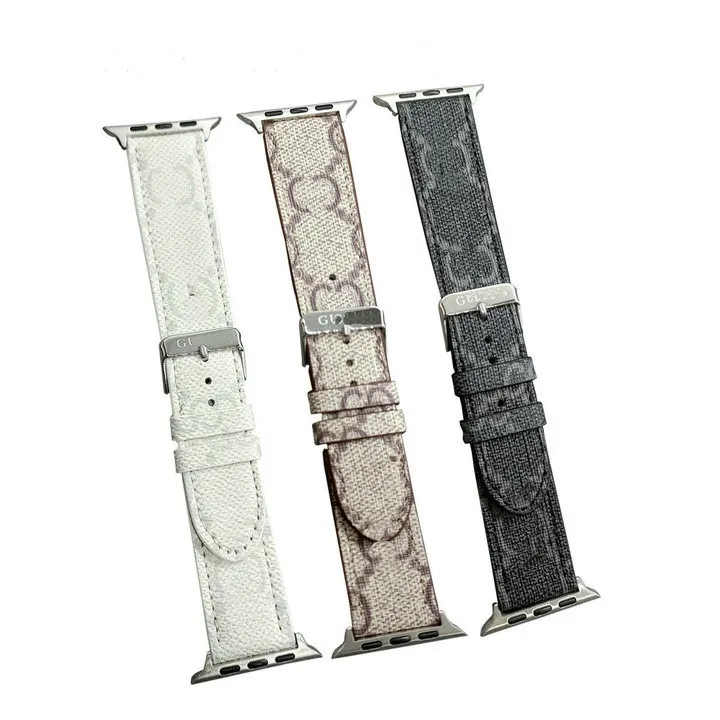 Luxe merk lederen Apple Watch Band 38 40 41 42 44 45 49 mm Nieuwe horloges band polsband voor Iwatch 8 7 6 5 4 SE Ultra 2 Designer modemerk armband horlogeband armband