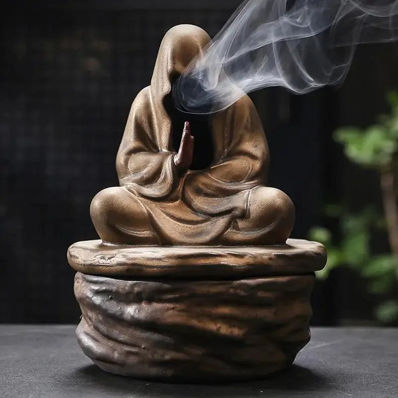 Decorative Objects Figurines Ceramic Incense Holder Waterfall Chinese Backflow creative Buddha Statue Design Zen Decoration Waterfall Backflow Incense 231130