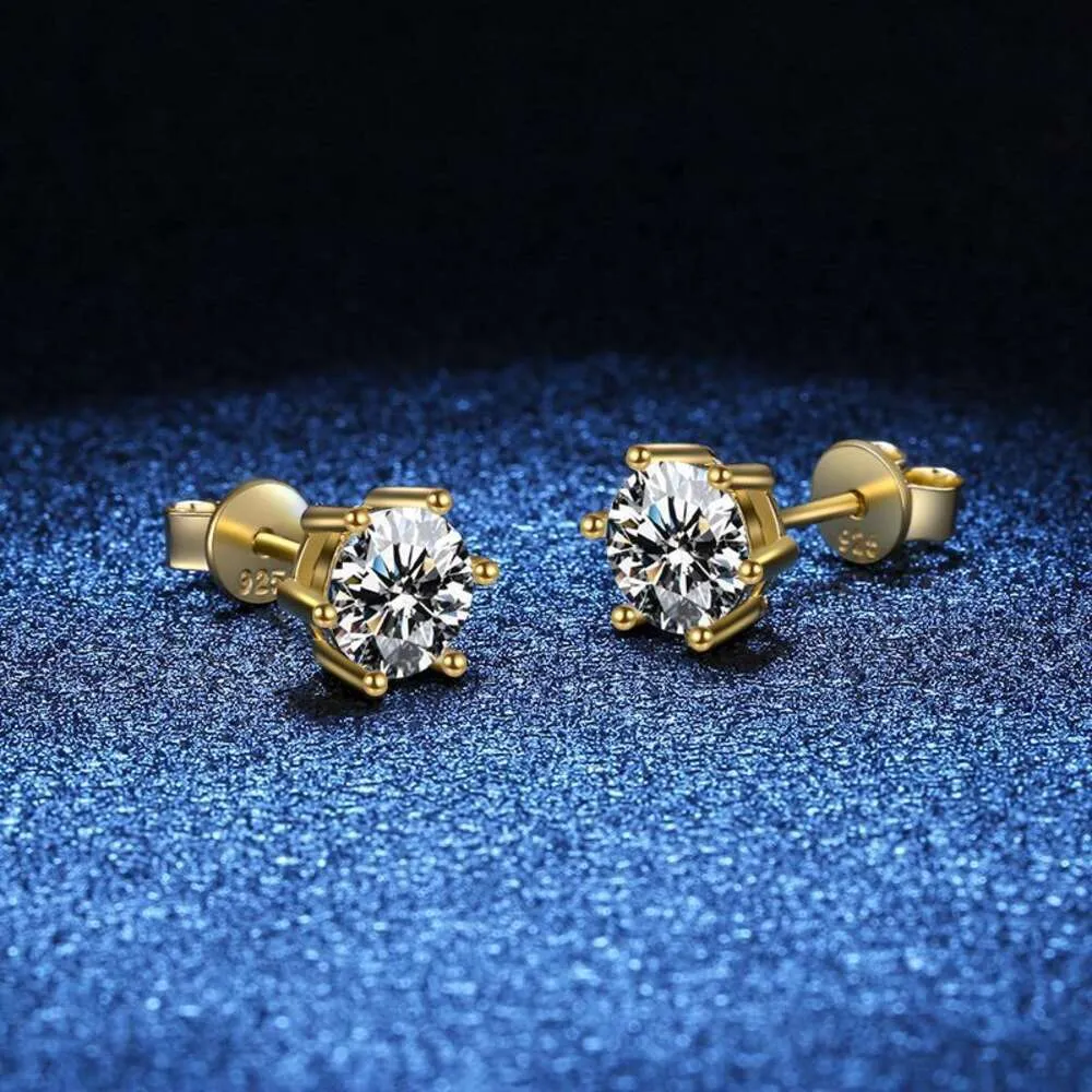 Wholesale Six Claws Iced Out 0.2 2ct Grade D Moissanite Earrings