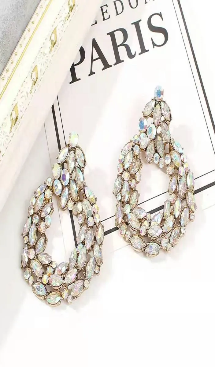 Boucles d'oreilles pendantes goutte d'eau entière pour femmes designer de luxe bling diamant longue boucle d'oreille pendante or strass bijoux ie1677648