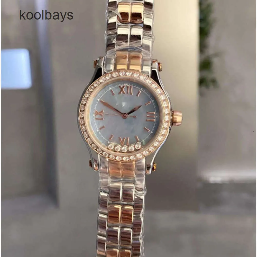 Moda feliz alta senhoras relógios para mulheres pulso 2023 diamantes mulheres chopar qualidade superior marca de luxo relógio pulseira de aço inoxidável à prova d'água com caixa 0r7h