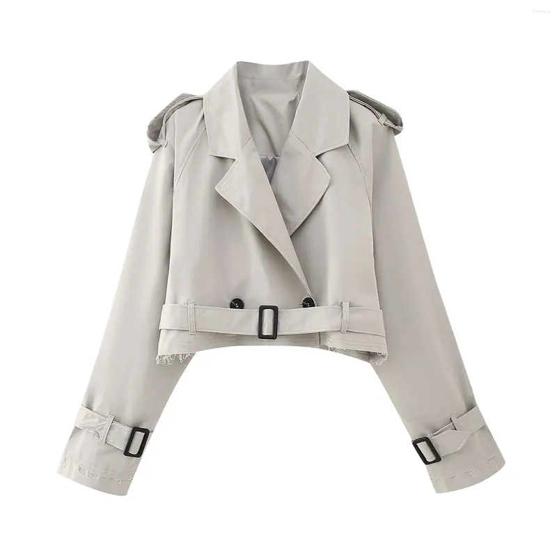 Womens Jackets Ladies Sexy Cropped Anoraks With Belt Vintage Motorcycle Windproof Jacket Solid Color Lapel Moto And Biker Windbreaker From 18 42 DHgate