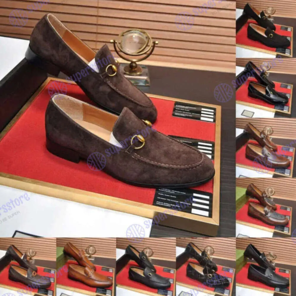 Hight Kwaliteit Mannen Ronde Neus Kantoor Loafer Schoen Ontwerpers Loafers G Schoenen Originele Bruiloft Paty Luxe Jurk Schoenen Echt lederen Schoen Klassieke Elegante Loafers 23