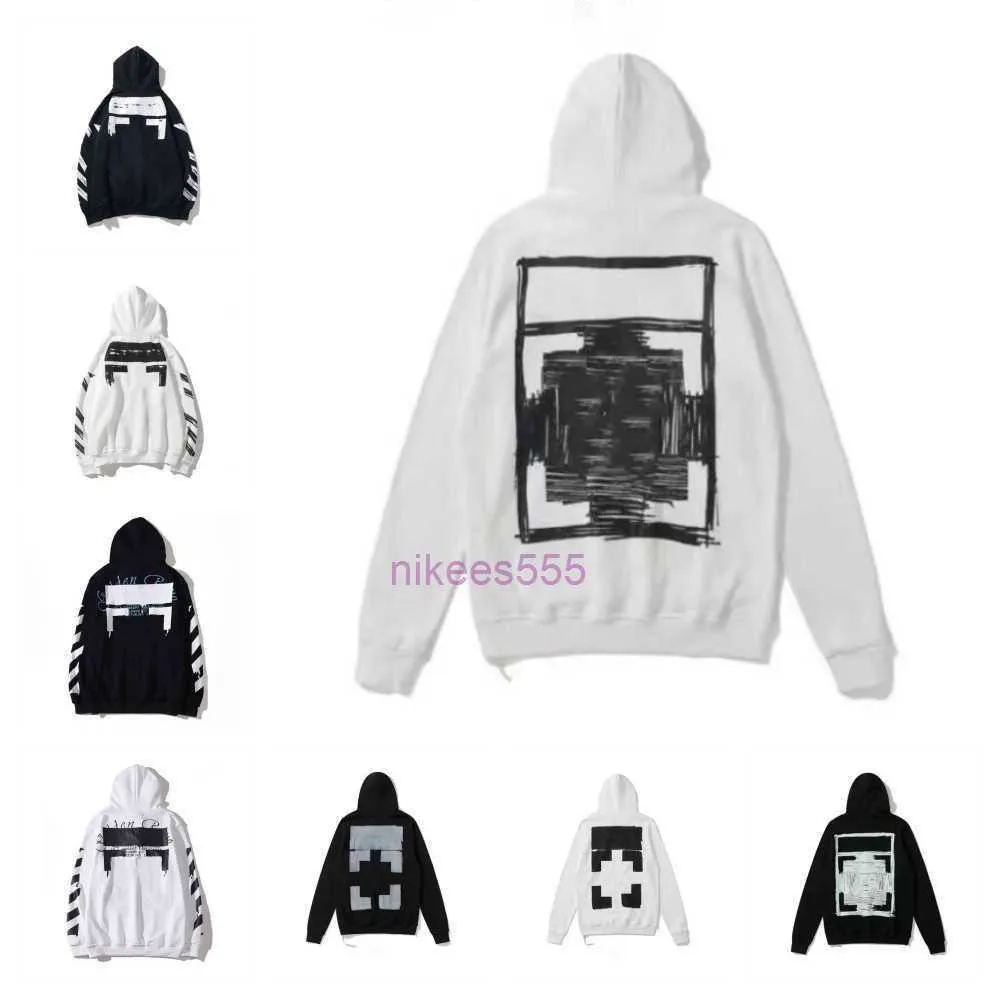 Offs Whitees Luxury Designer Herren Mode Hoodies Fingerabdruck OW Marke Kapuze -Sweatshirt Oversize 2023