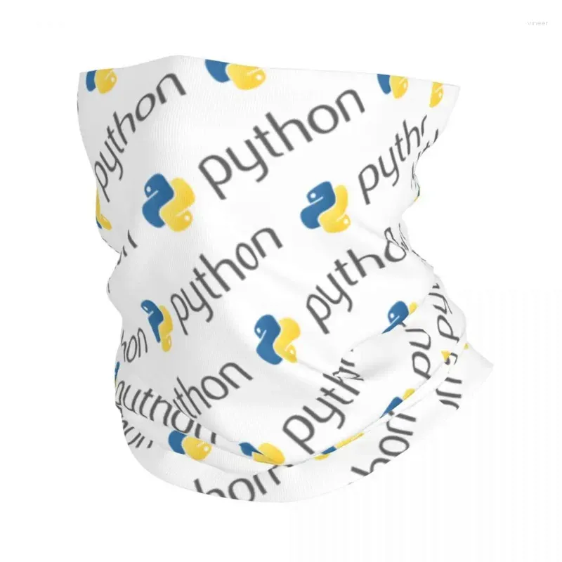 Bandane Programmatore Simbolo Python Bandana Ghetta per il collo per la caccia agli sci Sciarpa avvolgente Sviluppatore di computer Programmatore di programmazione Passamontagna più caldo