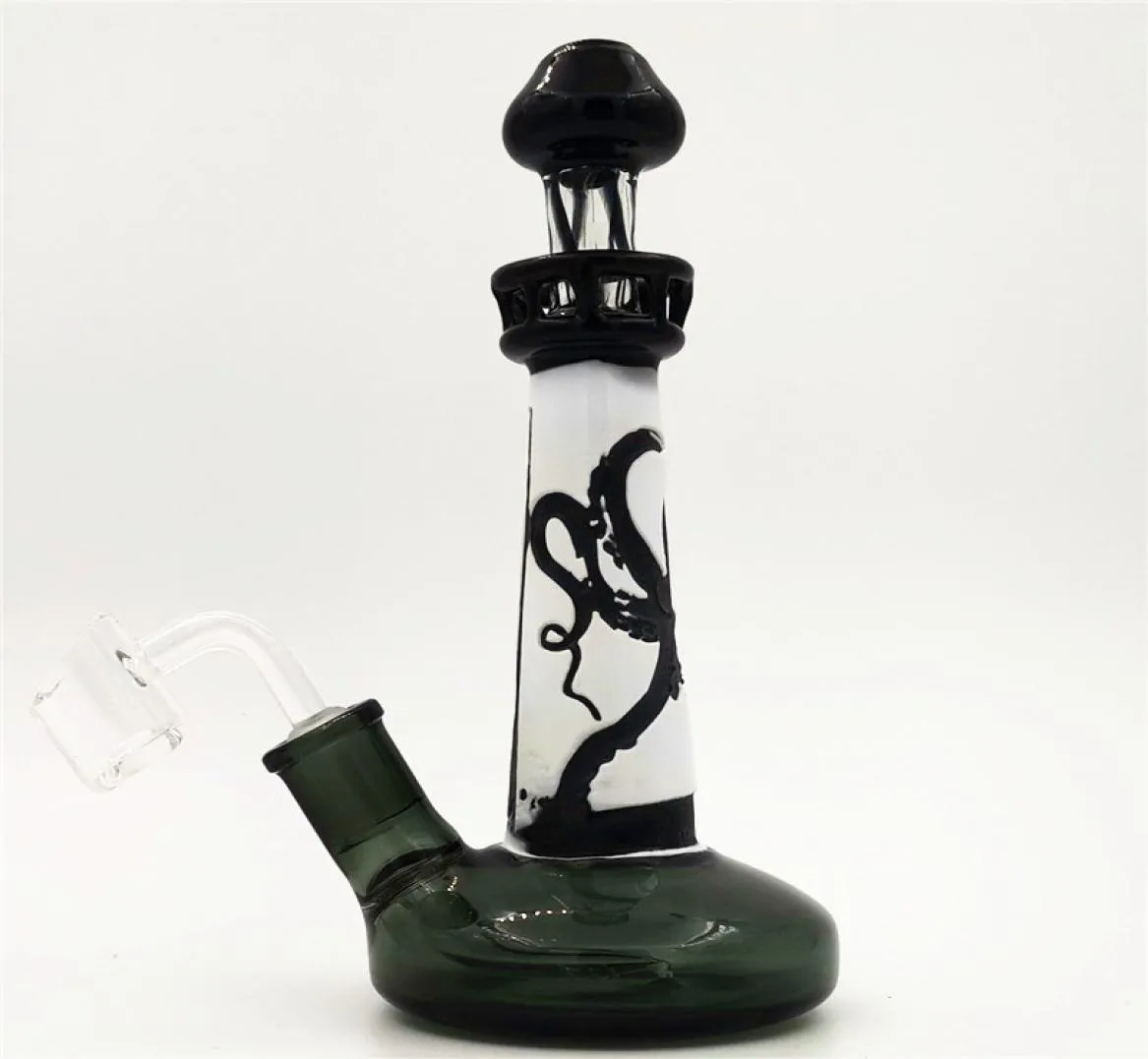 Bongs d'eau en verre de phare avec 144mm Joint femelle tuyaux d'eau en verre faits à la main plates-formes pétrolières Recyclyer Bubblers5998812