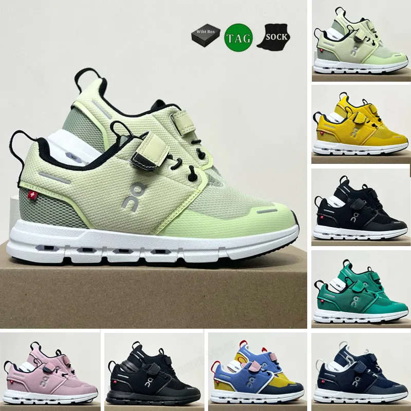 20211 Cloud Play Kids Running Shoes Designer On Classics Black Midnight Blue Mostard Mint Green Yellow Geel Zaailing Marshmallow Pink Babys Outdoor Sneakers 22-35