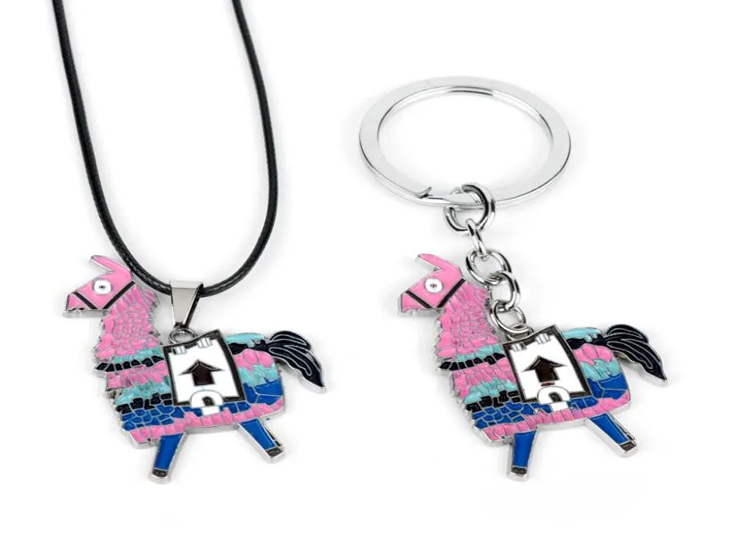 Game Jewelry Supply Llama Enamel Metal Pendant Necklace Dog Tag Necklace With Beads Chain For Men Women6305410