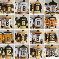 Movie CCM Vintage Ice Hockey 8 Cam Neely Jerseys Stitched 9 Johnny Bucyk 12 Adam Oates 16 Derek Sanderson Jersey Black White 75th Yellow Men Retro