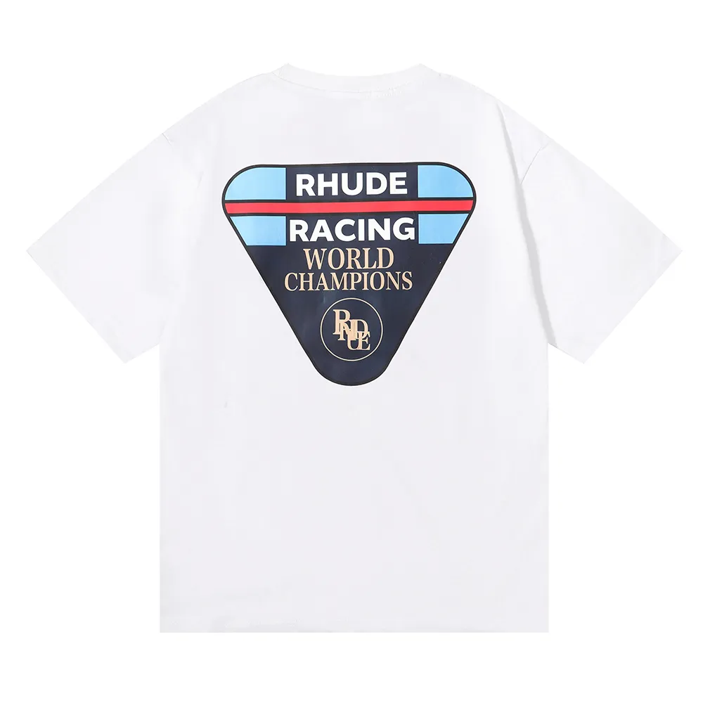 Rhude Luxury Brand Rhude Shirt Men T Shirts Designer Men Shirt Men Shorts Print Print White Black S M L XL Street Cotton Fashion Youth Mens Tshirts Tshirtte1z