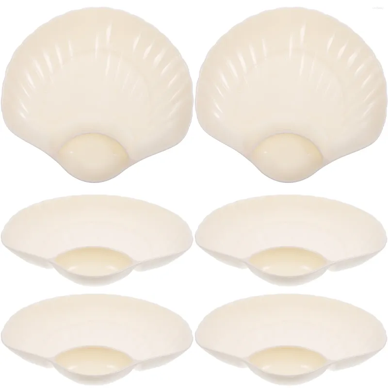 Set di stoviglie 6 pezzi Piatti piani quadrati Scomparto per salsa di gnocchi Patate fritte Piattino per aceto Piatti da portata Vassoi Piatto bianco