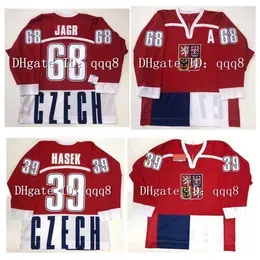 qqq8 1998 CZECH REPUBLIC Hockey Jersey DOMINIK HASEK JAROMIR JAGR Custom Any Name Number Stitching Custom Size S-4XL