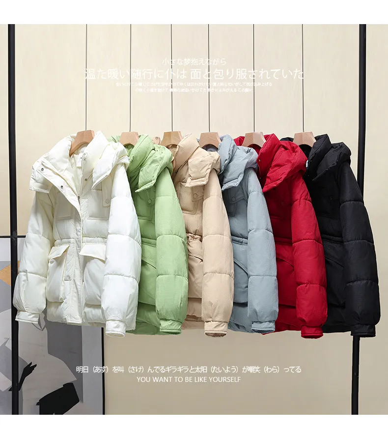 Hot Sale Cotton Coat With Lapels Loose Coat Natural Rea Puffer Warm New Winter Women'S cotton Jacket