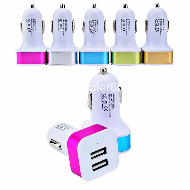 Mini Draagbare Dual Usb 2 Poort 2.1 + 1A Autolader Power Adapters voor Iphone 11 12 13 14 15 Pro max Samsung S1 Gps mp3