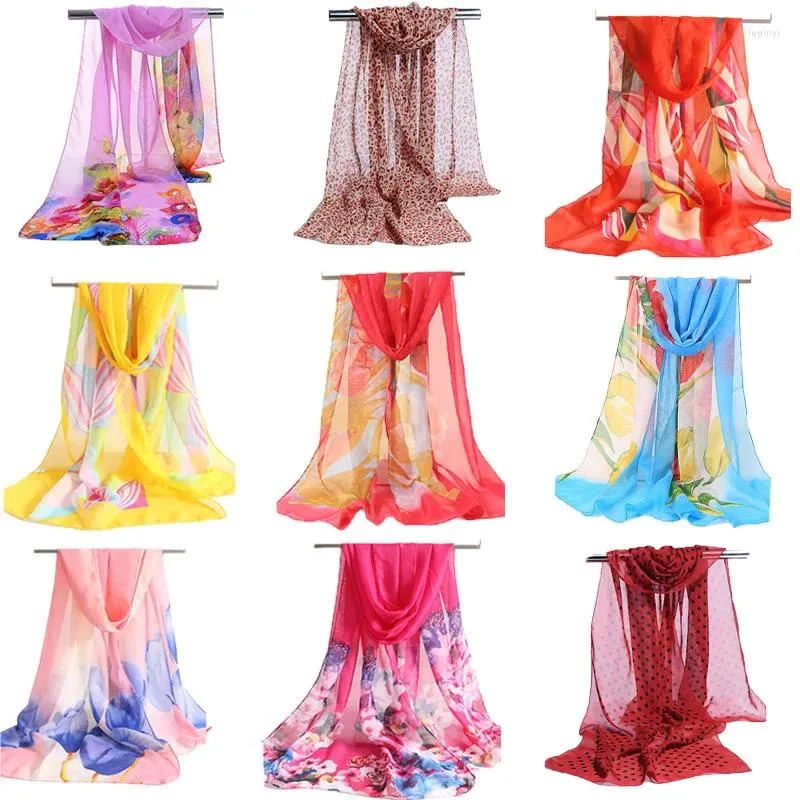 Feestartikelen Chiffon Sjaals Dames Zomer Zijden Sjaal Dunne Sjaals En Omslagdoeken Foulard Bloem Rollenspel Kledingaccessoires