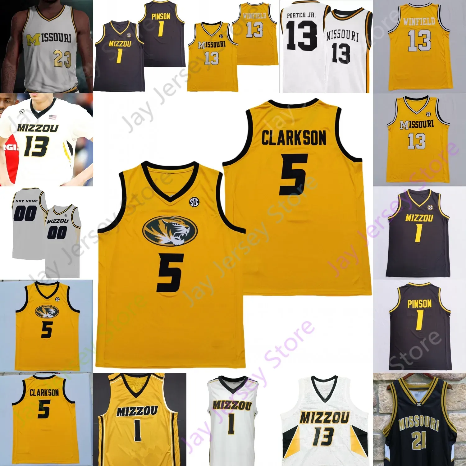 Missouri Tigers Basketball Jersey NCAA College Javon Pickett Brown Clarkson Porter Jr. Davis DeGray III Duan Gordon Jarron Coleman Brazile