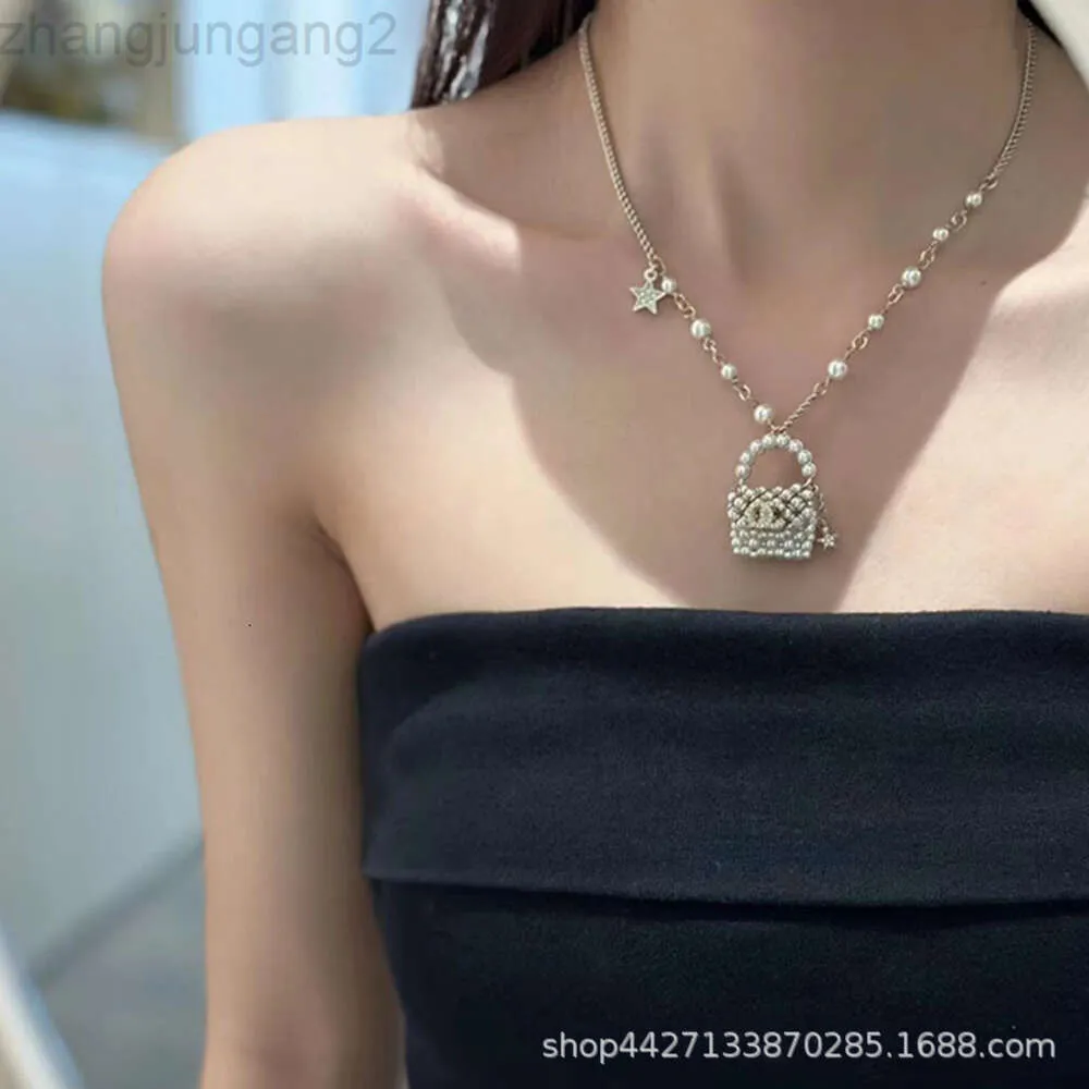 Designer Channel Xiaoxiangfeng 23 Internet Famous Handmade Woven Pearl Bag Necklace Heavy Industry Highend Feeling Temperament Socialite Necklaces and Accessor