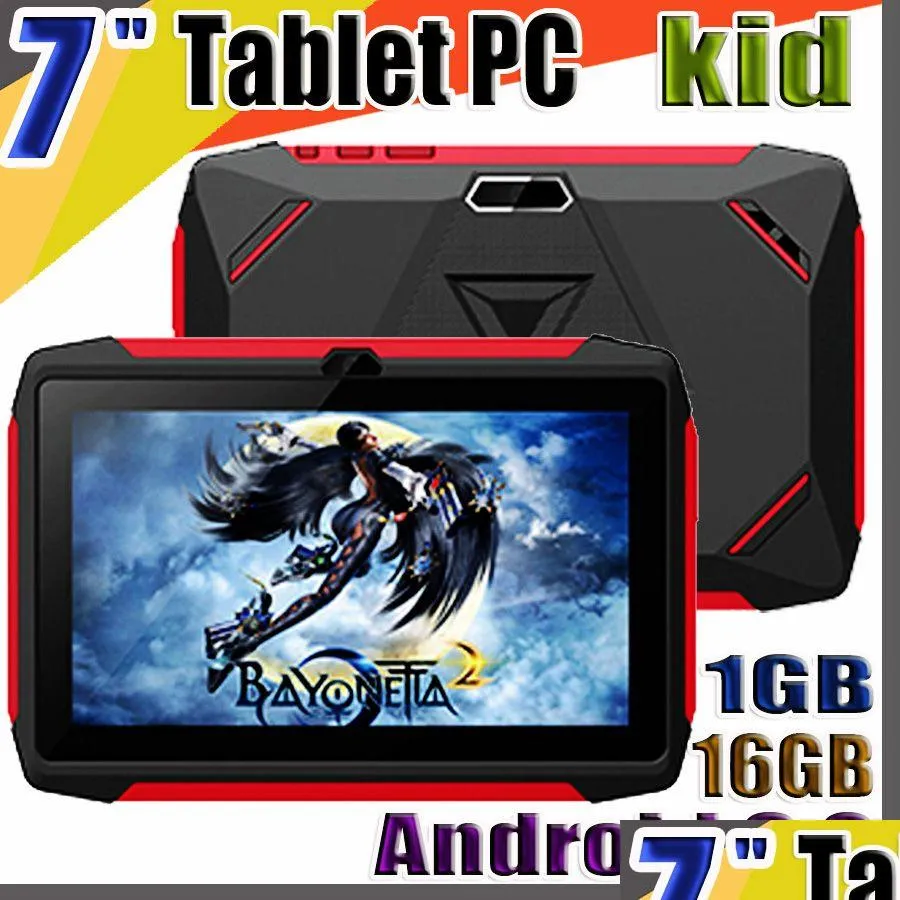 Tablet PC 168 Kid Q98 Quad Core 7 -calowa 1024x600 HD SN SN Android 9.0 Allwinner A50 Real 1GB RAM 16 GB Q8 z Bluetooth Wi -Fi Dostawa Dhocv