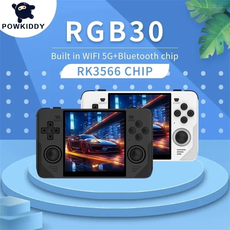Tragbare Game-Player POWKIDDY RGB30 Retro Pocket 720 720 4-Zoll-IPS-Bildschirm Eingebautes WIFI RK3566 Open-Source-Handkonsole Kindergeschenke 231130