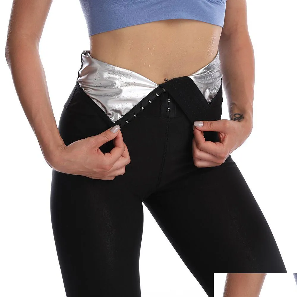 Women S Shapers Womens Sweat Sauna Pants Body Shaper Slimming Legging Sudation Femme Waist Trainer Leggings Short Shapewear Drop Del Dhgua
