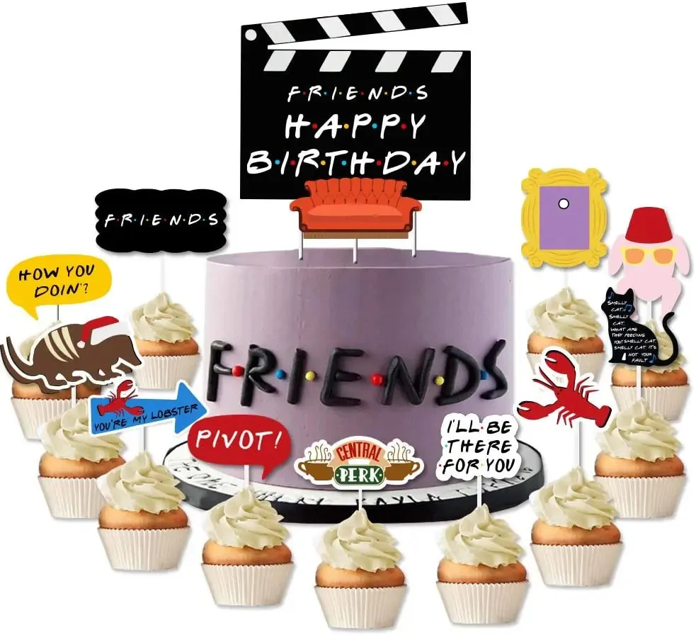 Cake Tools Friends Theme Cake Cupcake Toppers Friends Birthday Cake Decorations for Friends Fans TV Show Birthday Party Decoration Supplies 231130