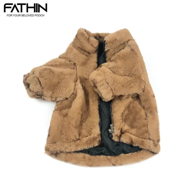 Abbigliamento per cani FATHIN Designer di lusso Pet Vestiti per cani Cappotto Piccolo cucciolo medio Bulldog francese Autunno Inverno Plus Cappotto caldo in velluto 231130