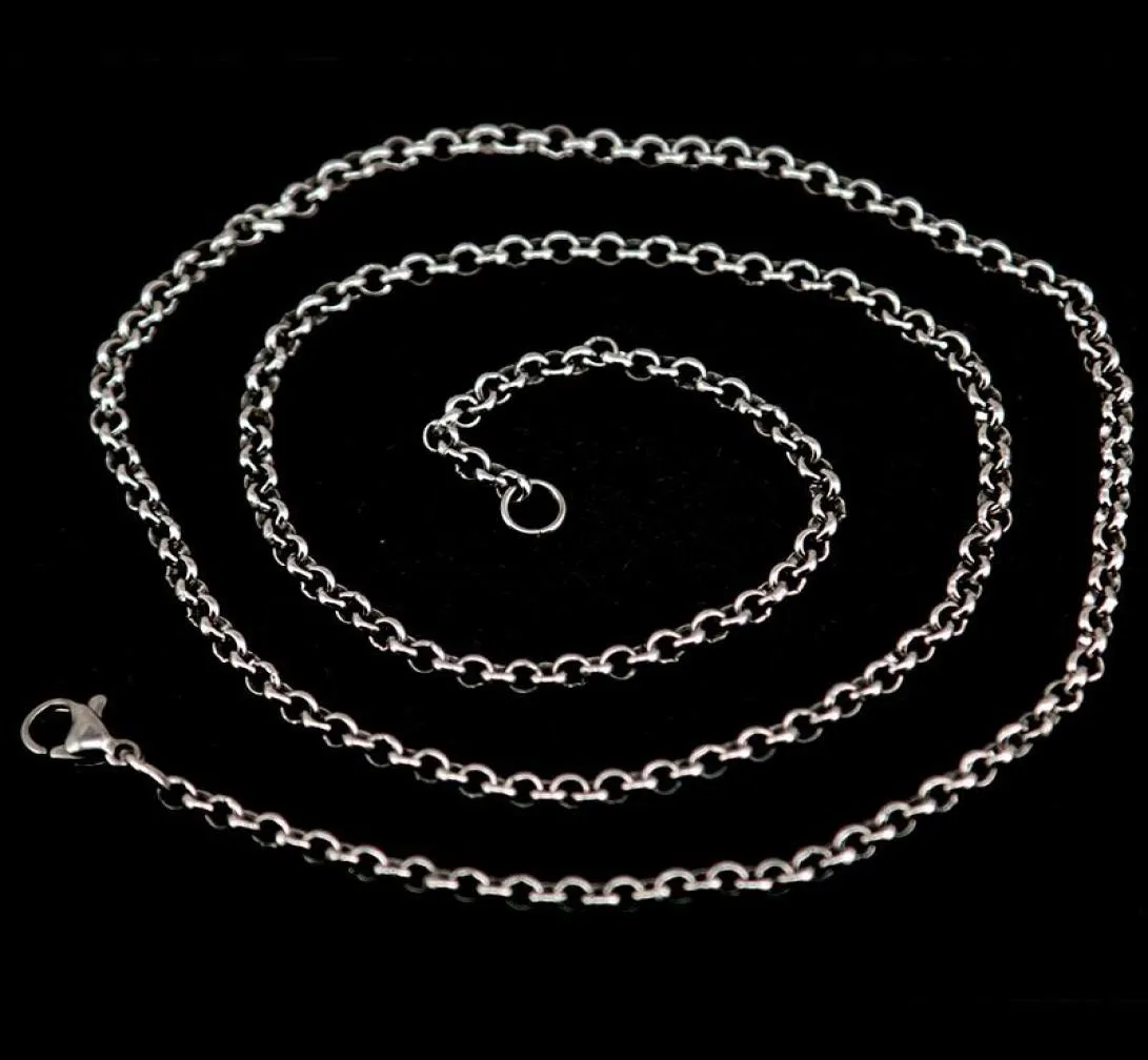 Rolo Chain 20 24 30 316L Rostfritt stål 25 mm bredd halsbandskedja för kvinnor män pendant6411180