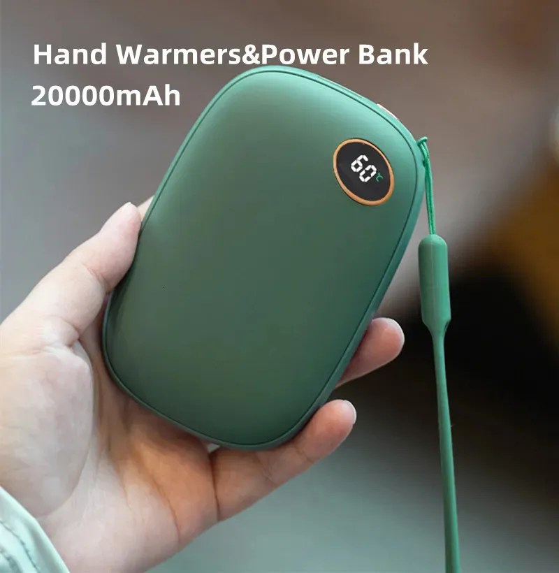 Andere Home Garden 20000 mAh Winter-Mini-Handwärmer USB wiederaufladbare multifunktionale handliche Heiztasche Outdoor-Reise-Powerbank 231130