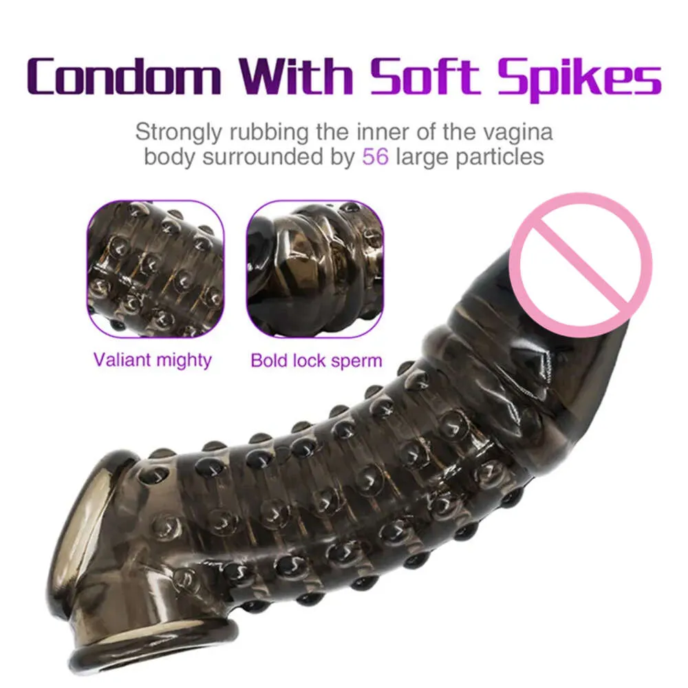 Sex Toy Massagers Penis Extender Cock Rings Återanvändbar fördröjning Ejakulation Dick ärm Silikon täcker förstoringsleksaker för män