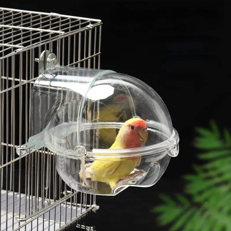Overige dierbenodigdheden Badkuip voor papegaaien Transparant Grote externe douchebak voor vogels Accessoires 231130