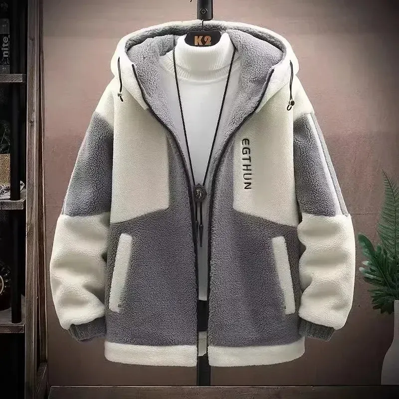 Hommes vestes automne hiver hommes Style coréen mode Streetwear Harajuku à capuche décontracté mâle vêtements laine veste chaude 231201