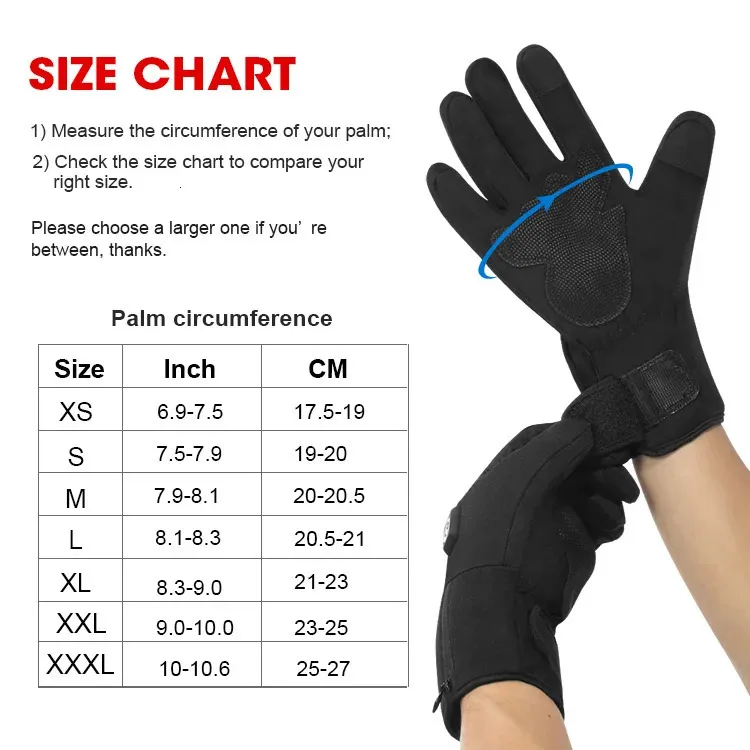 Guantes Calefactables Con Pantalla Táctil - Batería Recargable 7.4V, 3 Niveles De Calor, Impermeables, Para Deporte Invernal
