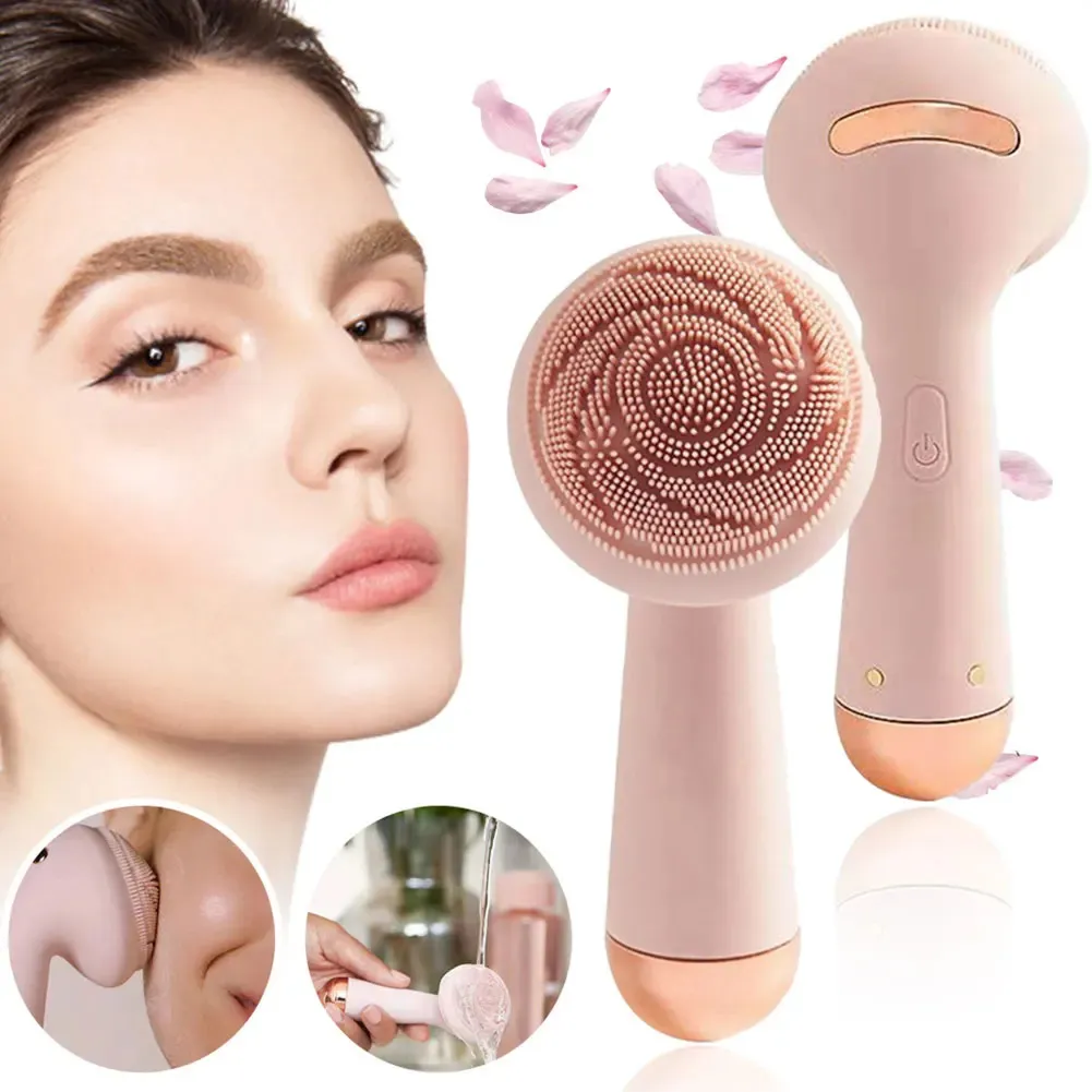 Appareils de soins du visage Brosse de nettoyage rechargeable Outils de soins de la peau du visage Silicone étanche Nettoyant sonique électrique Masseur de beauté 231130